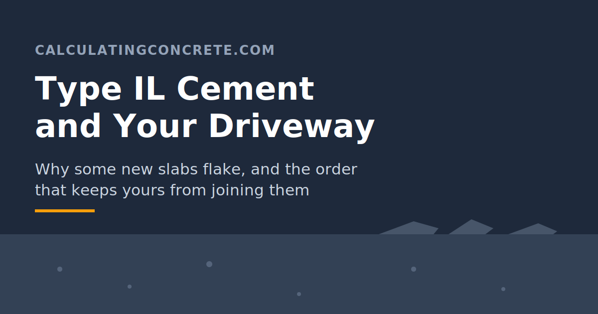 Type IL cement and your driveway: why some new slabs flake and how to order concrete that lasts